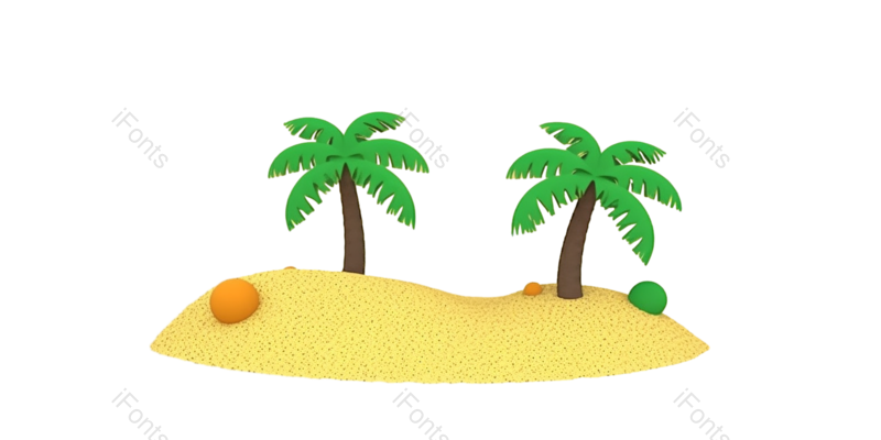 元素图片,夏天元素,椰子树PNG,绿色免抠素材